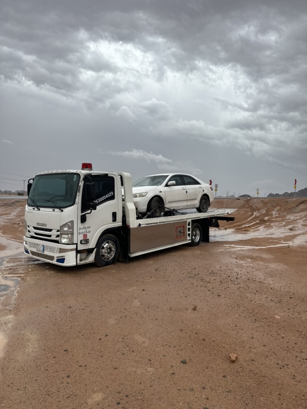 سطحة حائل في الأمطار